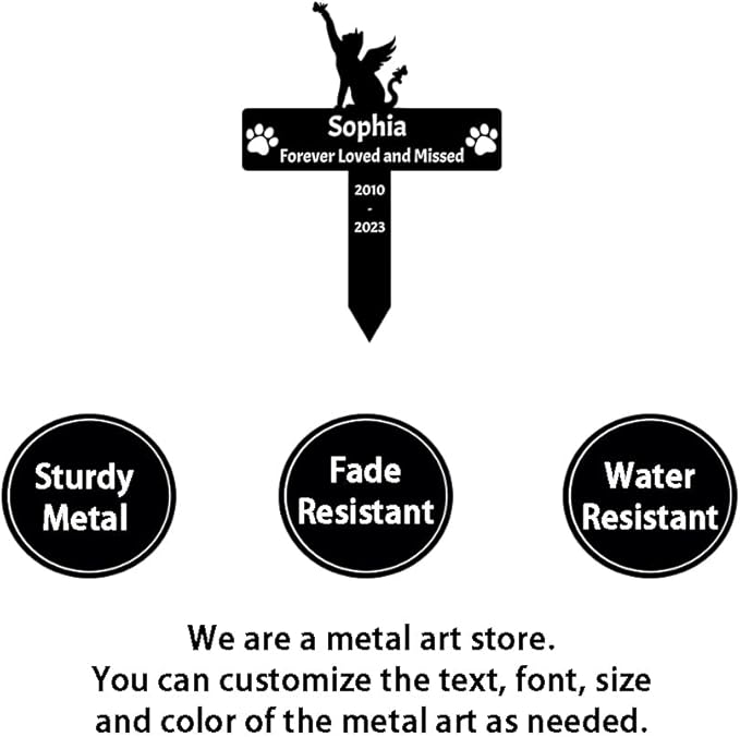 Personalized Cat Memorial Grave Marker Stake
