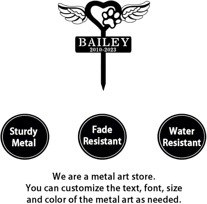 Personalized Cat Name Memorial Stake Grave Marker