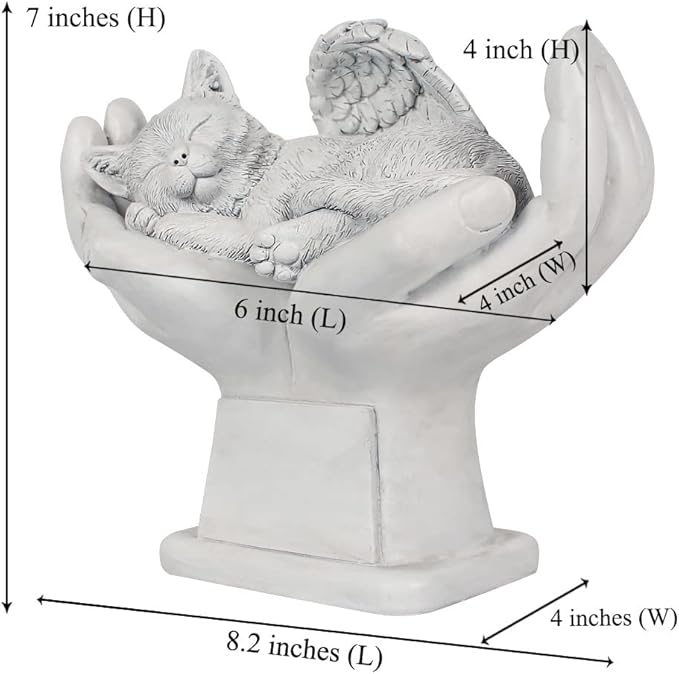 Personalized Cat Pet Grave Markers Memorial Angel Statue Stone