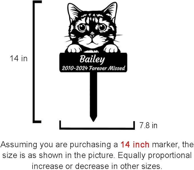 Personalized Cat Grave Marker Outdoor