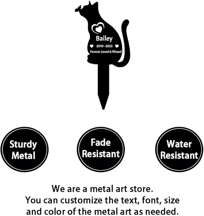 Personalized Butterfly Cat Memorial Grave Marker