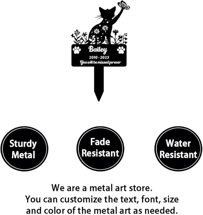 Custom Pet Cat Memorial Grave Marker