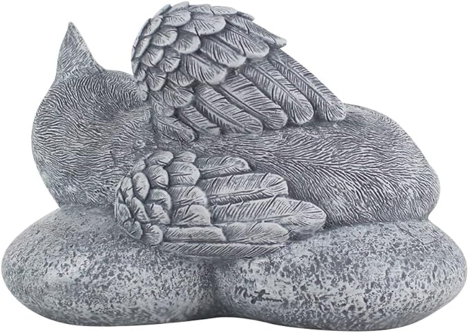 Personalized Angel Cat Memorial Stones Statue