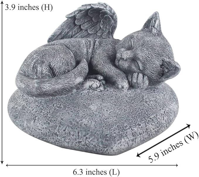 Personalized Angel Cat Memorial Stones Statue