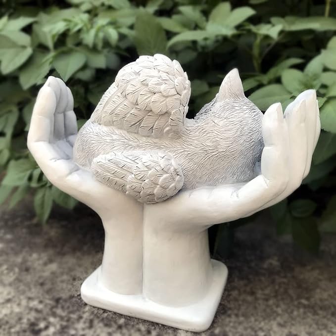 Personalized Cat Pet Grave Markers Memorial Angel Statue Stone