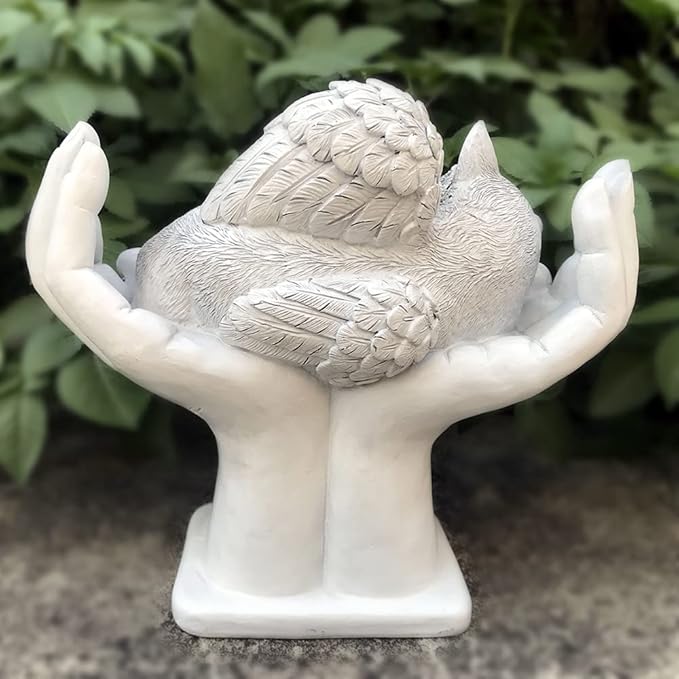 Personalized Cat Pet Grave Markers Memorial Angel Statue Stone