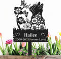 Custom Flowers Cat Memorial Grave Marker