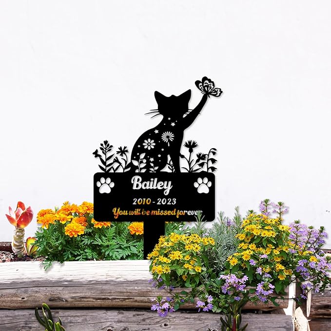 Custom Pet Cat Memorial Grave Marker