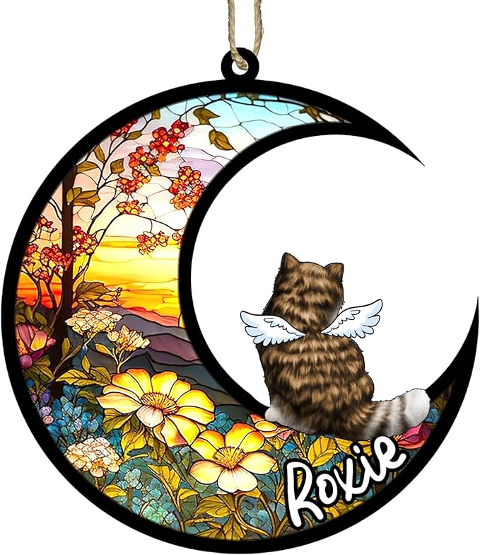 Cat Memorial Suncatcher - Custom Exotic Shorthair 02