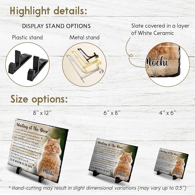 Cat Memorial Stone White