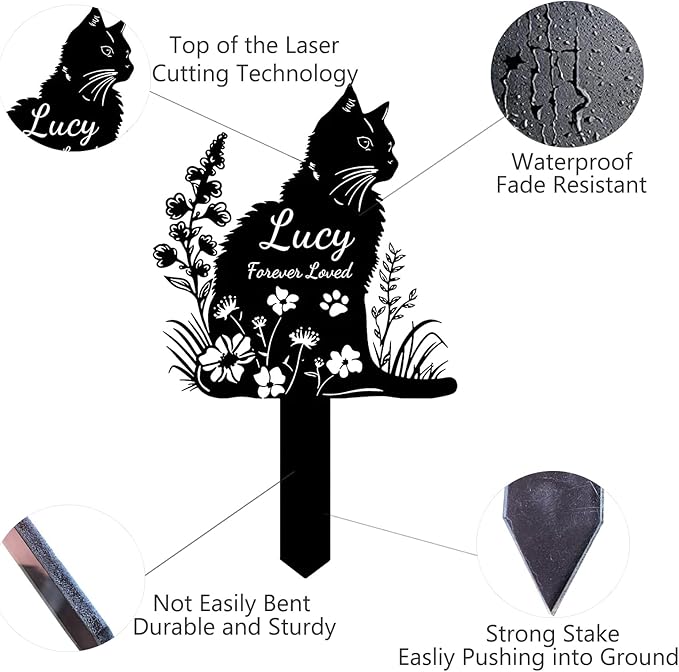 Custom Cat Memorial Grave Marker