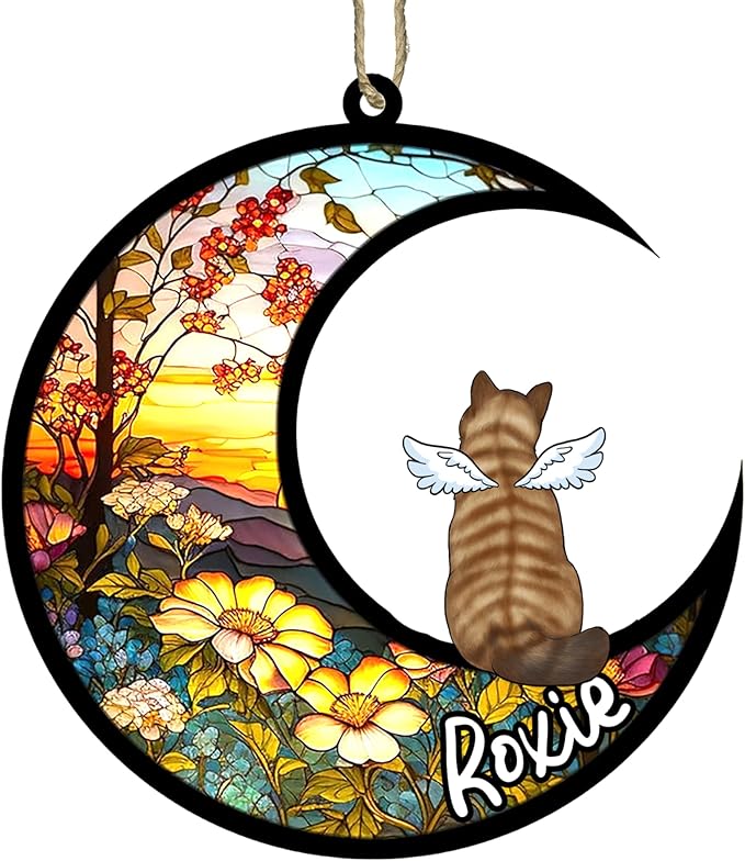 Cat Memorial Suncatcher - Custom British Shorthair 04