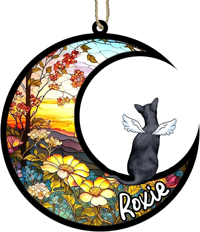 Cat Memorial Suncatcher - Custom Oriental Shorthair 01