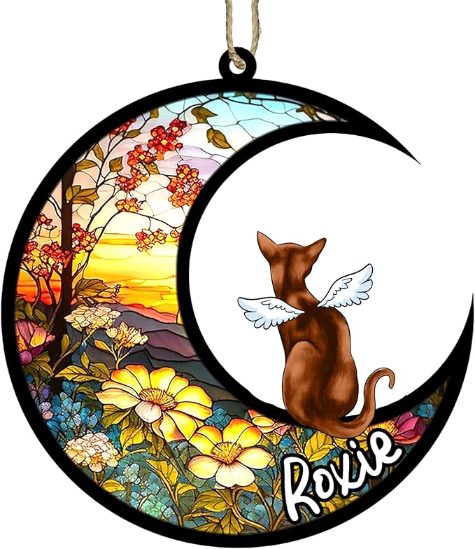 Cat Memorial Suncatcher - Custom Abyssinian 03