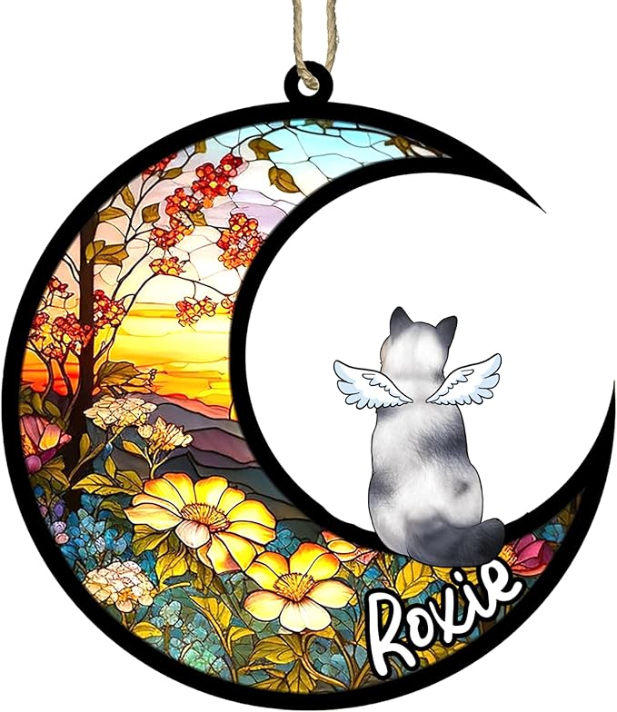 Cat Memorial Suncatcher - Custom British Shorthair 01
