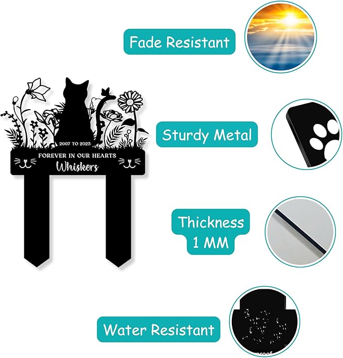 Custom Pet Grave Markers for Cats Memorial