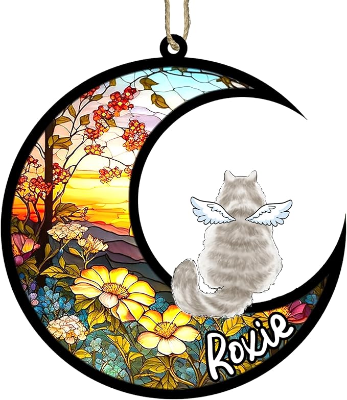 Cat Memorial Suncatcher - Custom Siberian 05