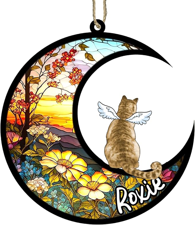 Cat Memorial Suncatcher - Custom Domestic