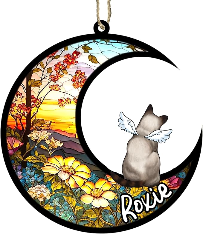 Cat Memorial Suncatcher - Custom Burmese