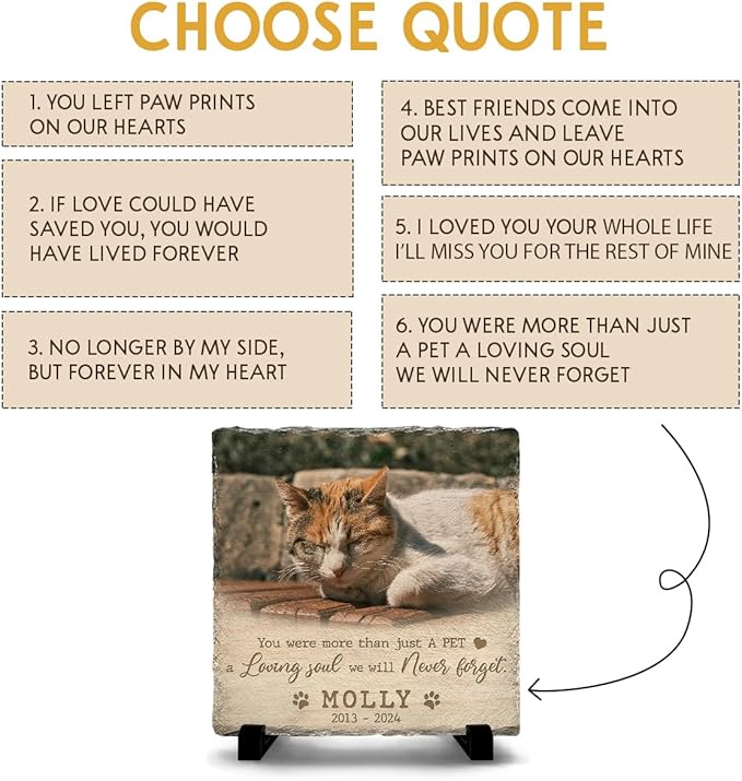 Custom Memorial Stones for Cats - Bereavement Gifts