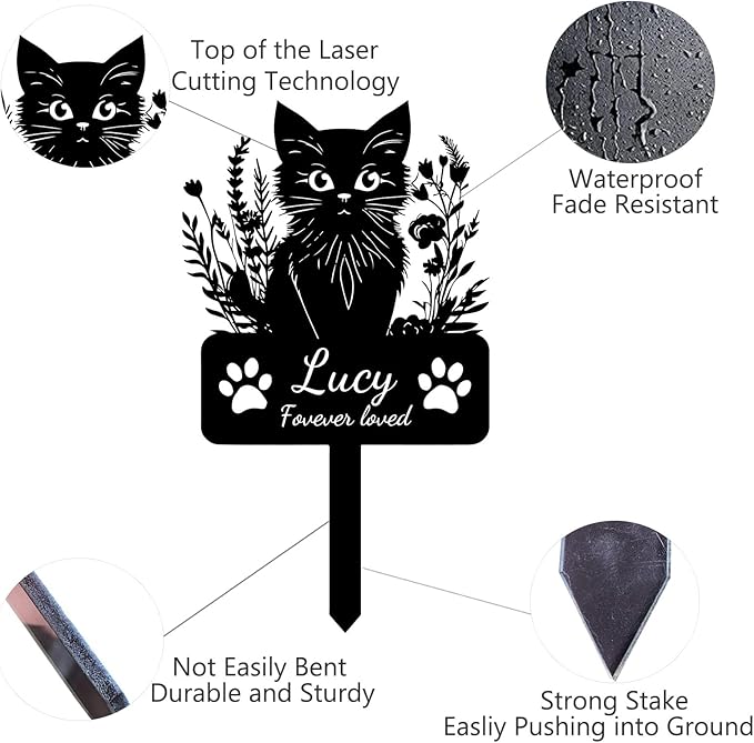 Personalized Cat Memorial Grave Marker