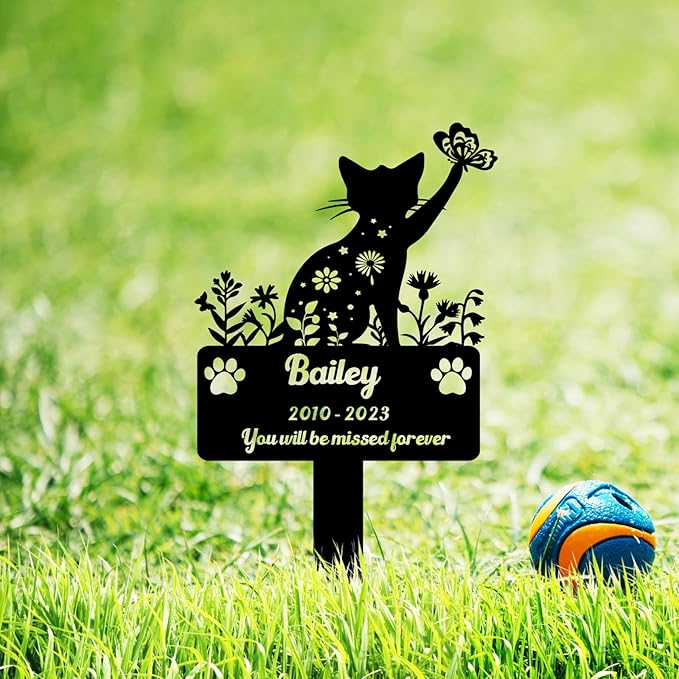 Custom Pet Cat Memorial Grave Marker