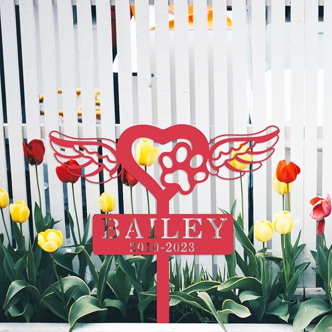 Personalized Cat Name Memorial Stake Grave Marker