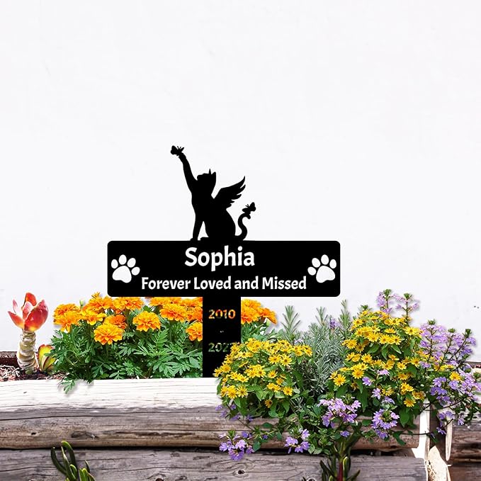 Personalized Cat Memorial Grave Marker Stake