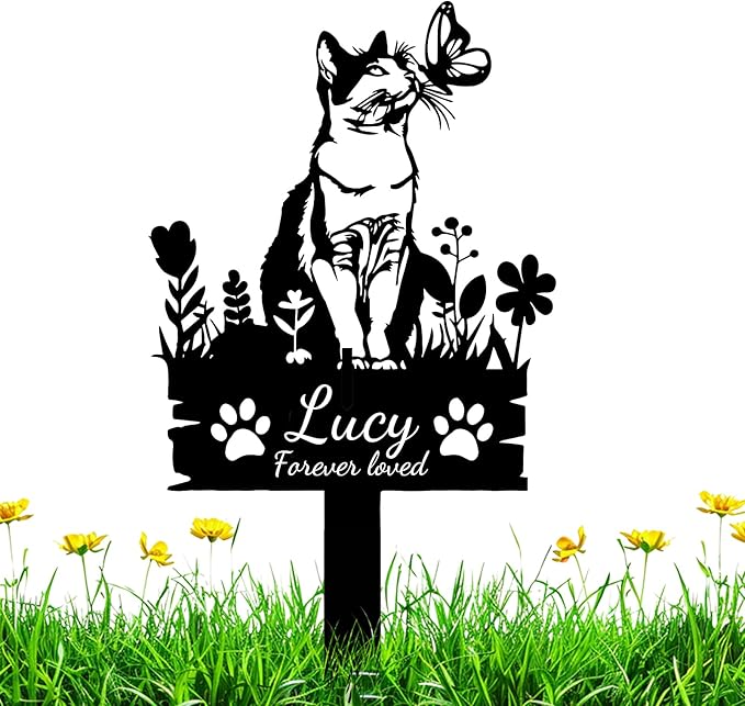 Custom Cat Memorial Grave Marker Stake