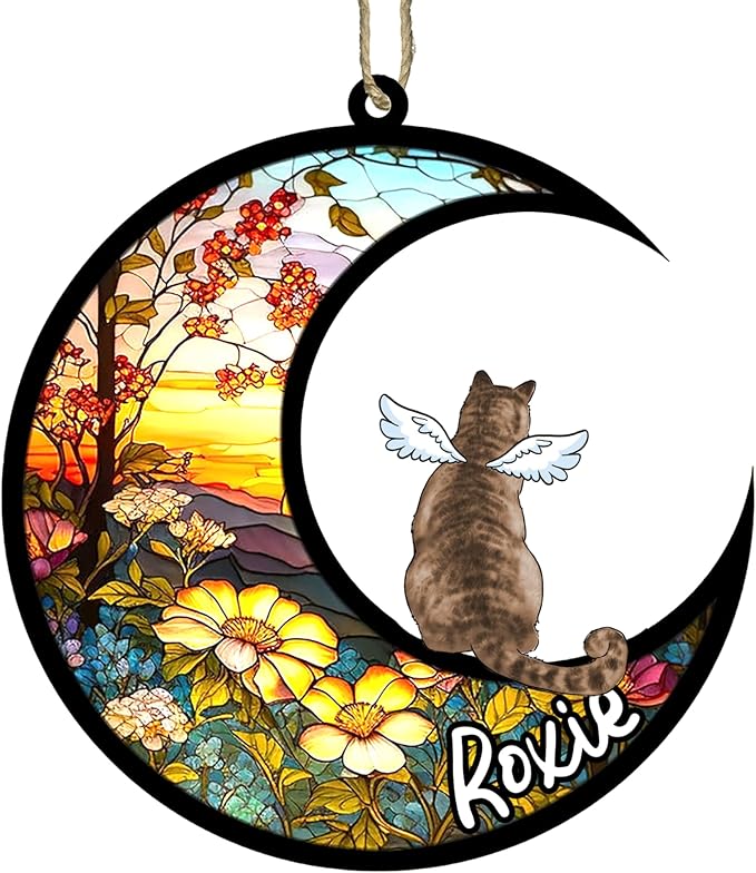 Cat Memorial Suncatcher - Custom Domestic Cat 03