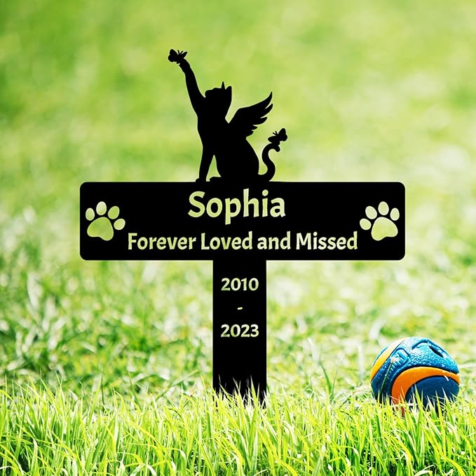Personalized Cat Memorial Grave Marker Stake