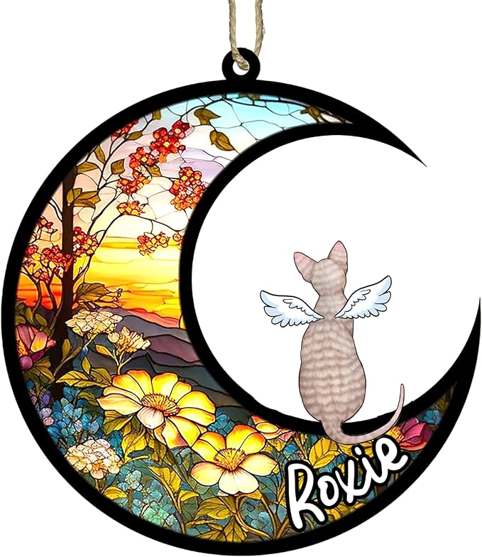 Cat Memorial Suncatcher - Custom Cornish Rex 01