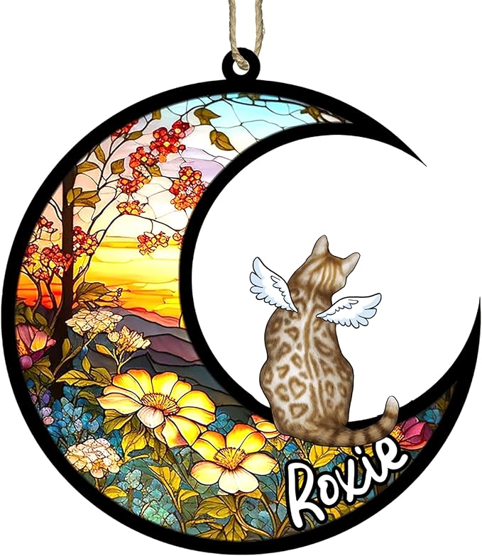 Cat Memorial Suncatcher - Custom Bengal 01