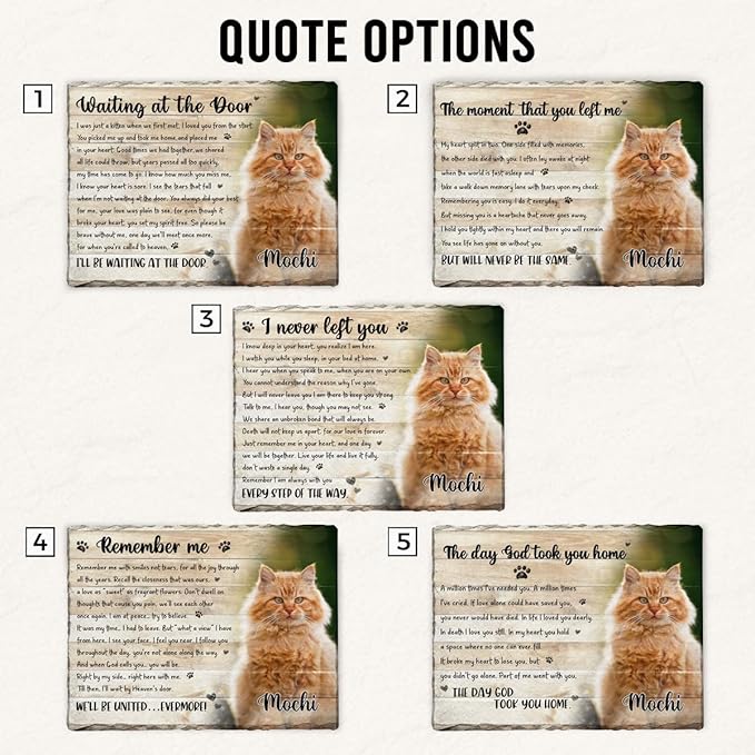 Cat Memorial Stone White