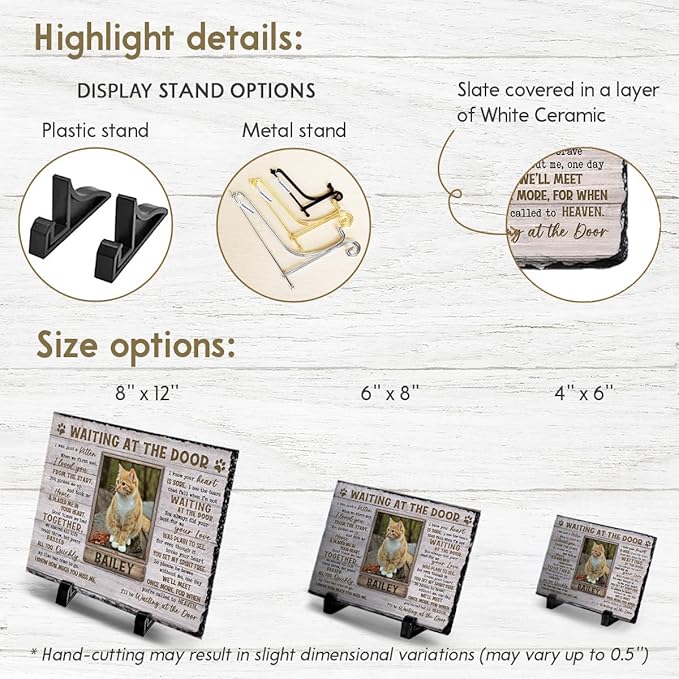 Cat Memorial Stone - Customized Background