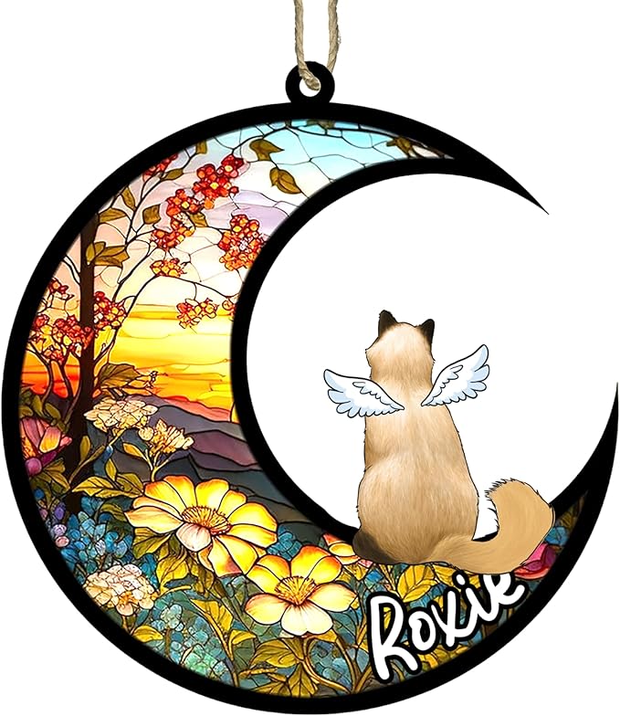 Cat Memorial Suncatcher - Custom Balinese 04