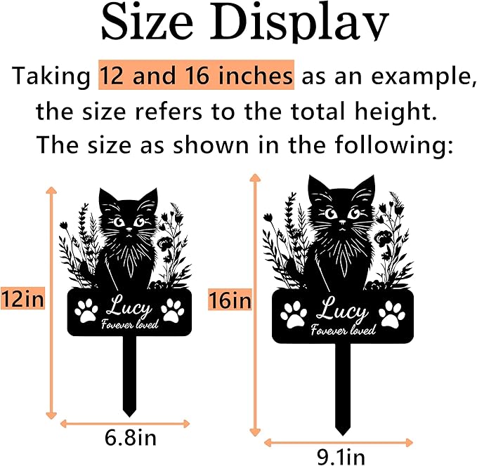 Personalized Cat Memorial Grave Marker