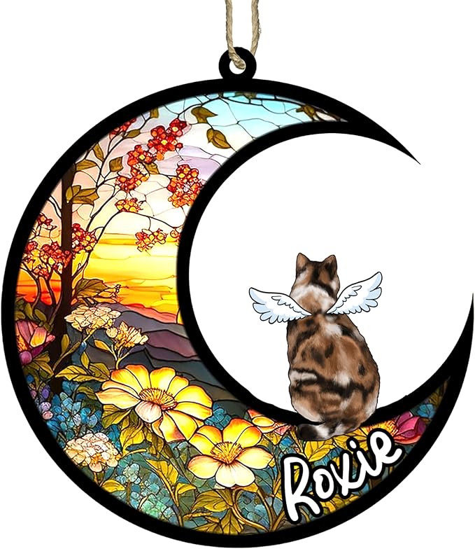 Cat Memorial Suncatcher - Custom Calico 01