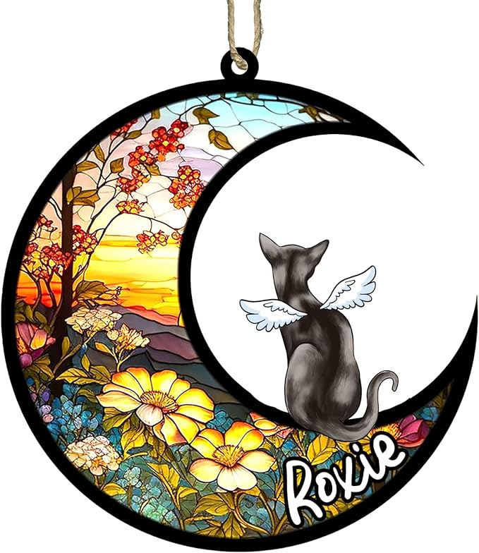 Cat Memorial Suncatcher - Custom Abyssinian 07