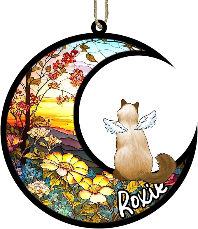 Cat Memorial Suncatcher - Custom Balinese 02