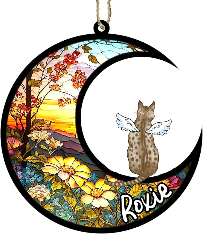 Cat Memorial Suncatcher - Custom Ocicat 05