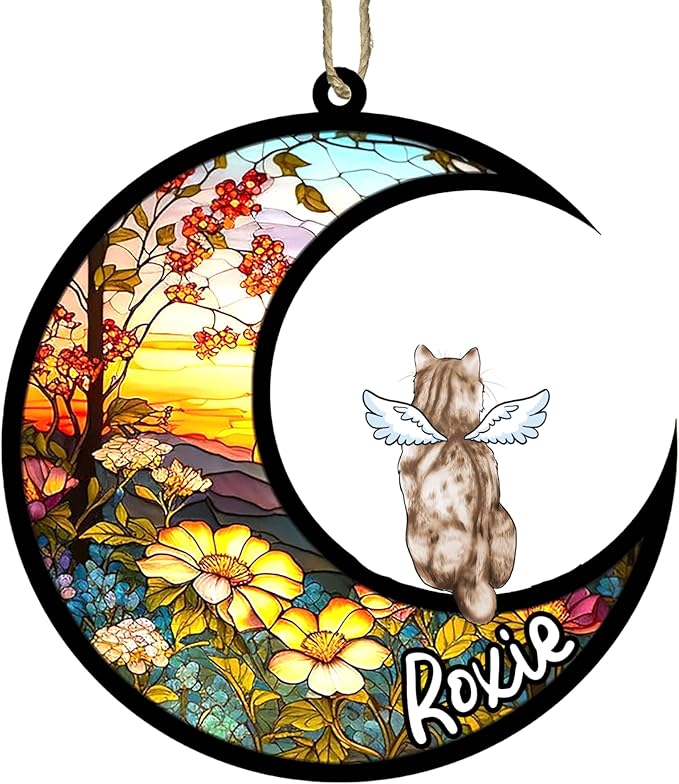 Cat Memorial Suncatcher - Custom American Bobtail 02