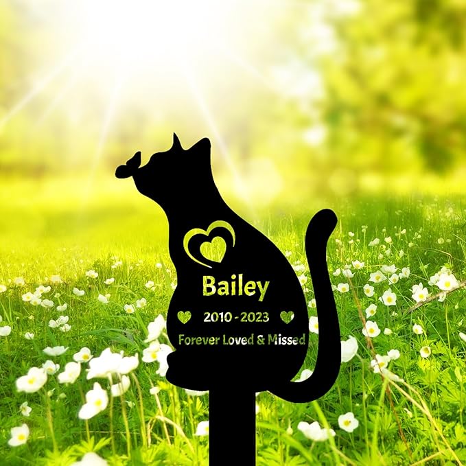 Personalized Butterfly Cat Memorial Grave Marker