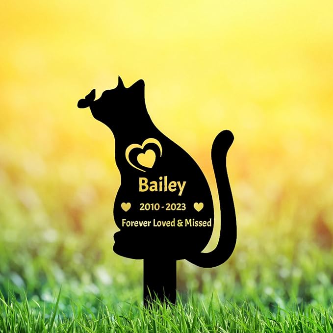 Personalized Butterfly Cat Memorial Grave Marker
