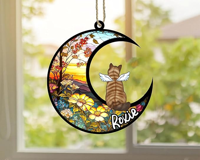Cat Memorial Suncatcher - Custom British Shorthair 04