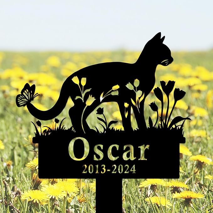 Custom Pet Cat Memorial Grave Marker