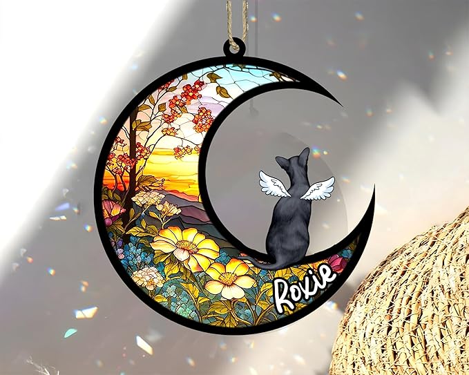 Cat Memorial Suncatcher - Custom Oriental Shorthair 01