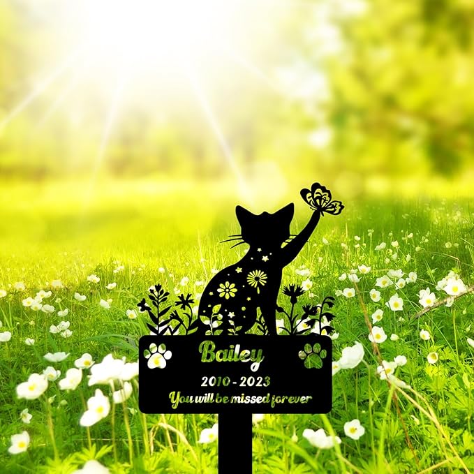 Custom Pet Cat Memorial Grave Marker