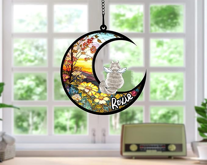 Cat Memorial Suncatcher - Custom Siberian 05