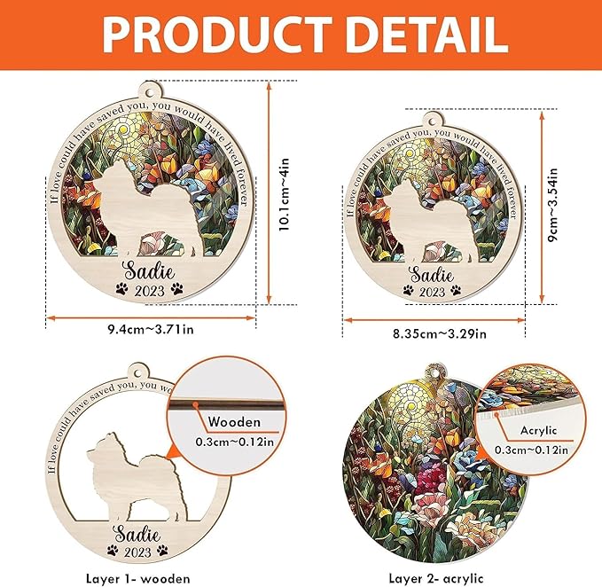 Cat Memorial Suncatcher - Custom Abyssinian 02